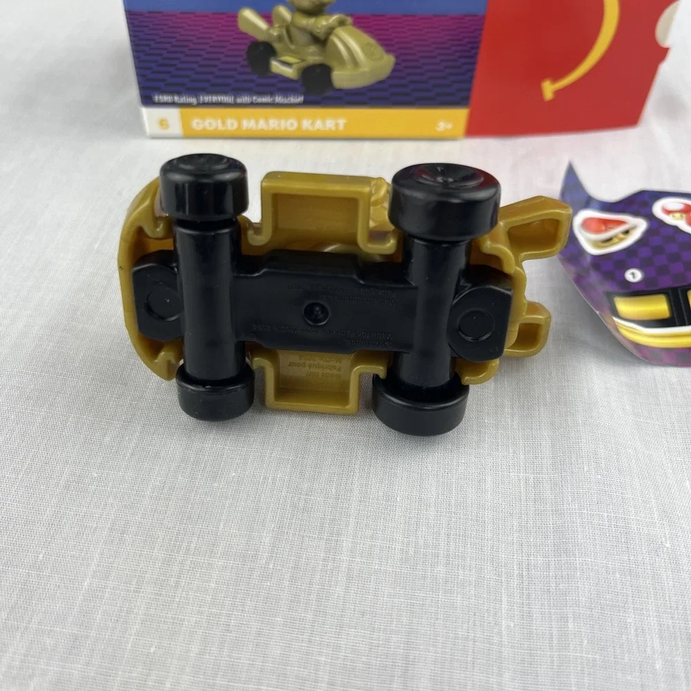 McDonald's Mario Kart 8 Deluxe #6 Gold Mario Happy Meal Toy Nintendo Collectible